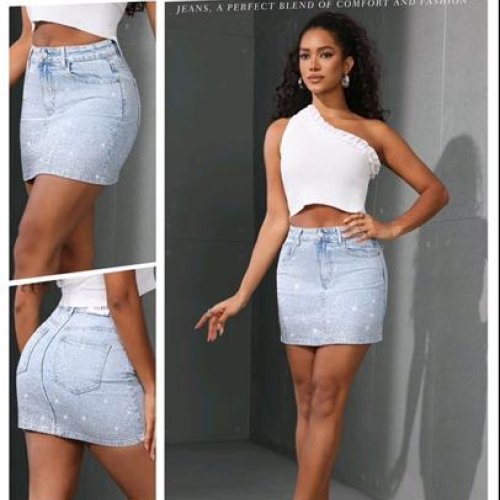 Юбка Jeans Club (S-2XL) E2218-6 l.blue (лето) Jeans Club E2218-6 l.blue