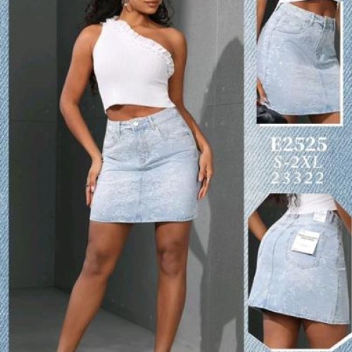 Юбка Jeans Club (S-2XL) E2525 l.blue (лето) Jeans Club E2525 l.blue