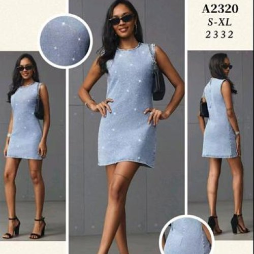 Платье Jeans Club (S-XL) A2320 l.blue (лето) Jeans Club A2320 l.blue