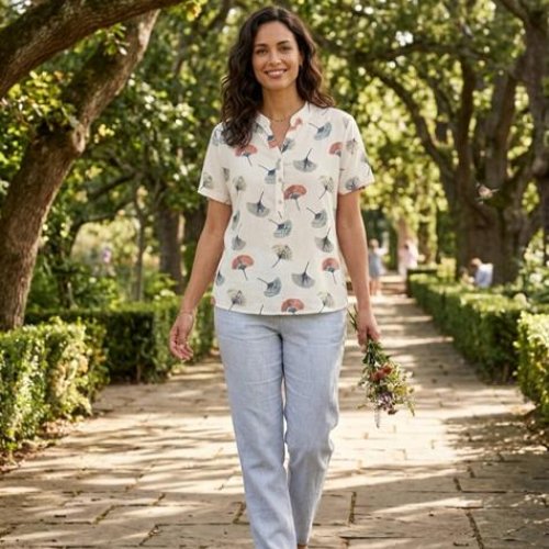 Блузка Orange Chinese (XL-5XL) 297 milk (лето) Orange Chinese 297 milk