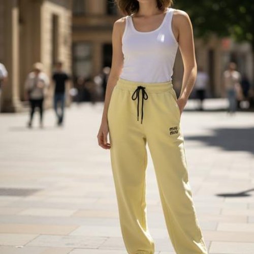 Штаны спорт Delviago (S-L) DL735 yellow (деми) Delviago DL735 yellow