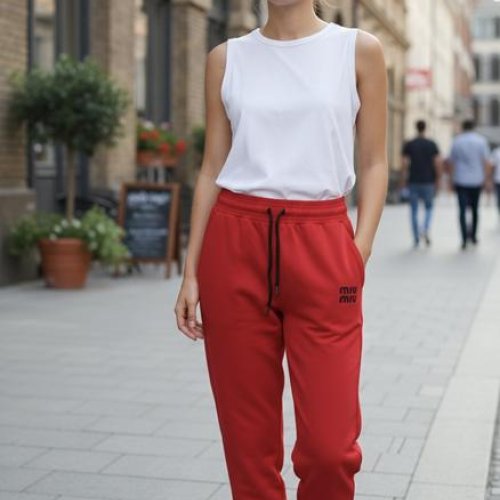 Штаны спорт Delviago (S-L) DL736 red (деми) Delviago DL736 red