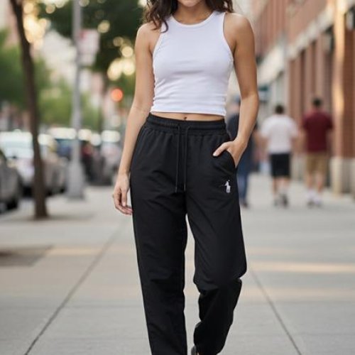 Штаны спорт Delviago (S-L) DL744 black (деми) Delviago DL744 black