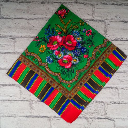 Платок Shawls (76*76) P178 green (деми) Shawls P178 green