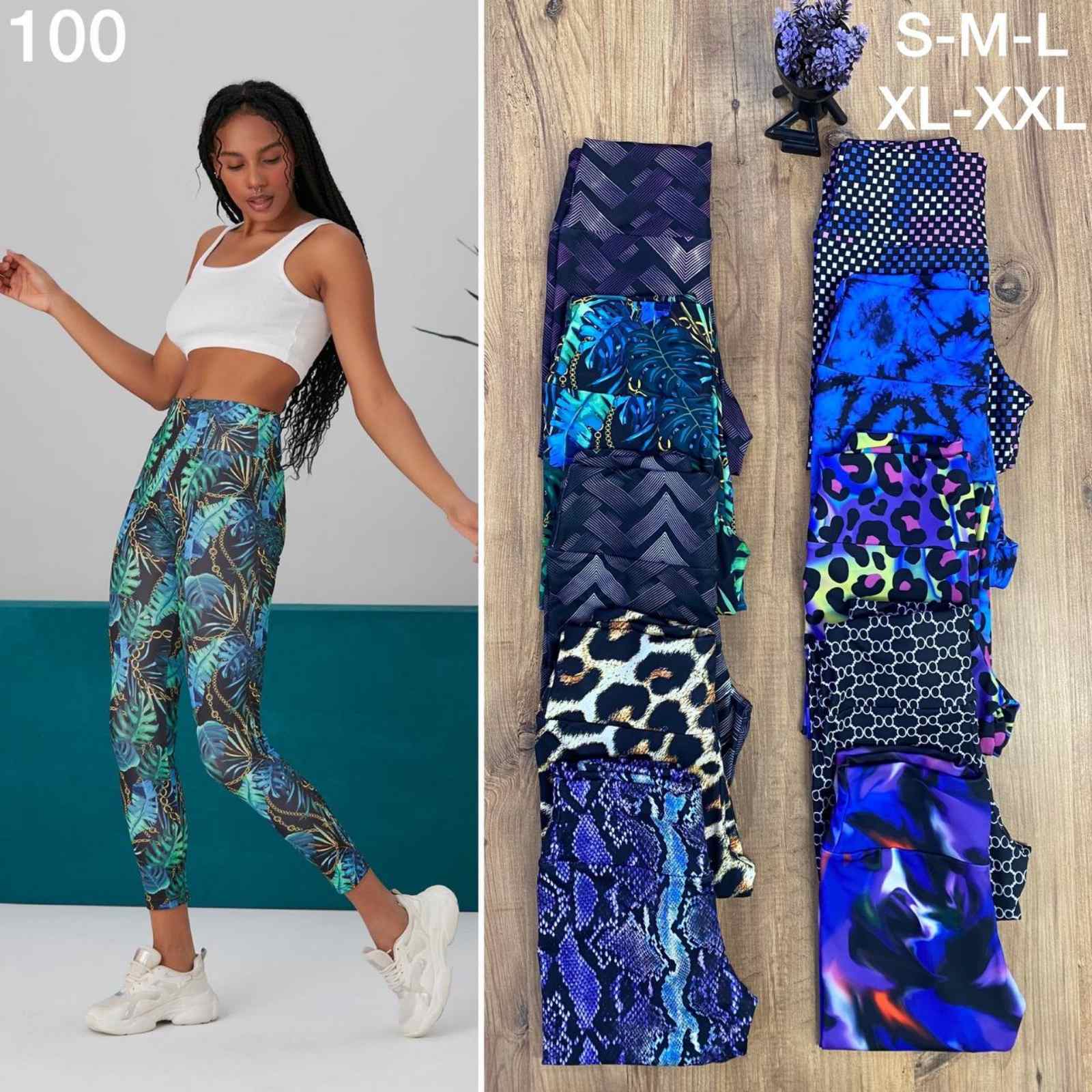 Лосины Prenses (S-2XL) 100 l.blue (лето)