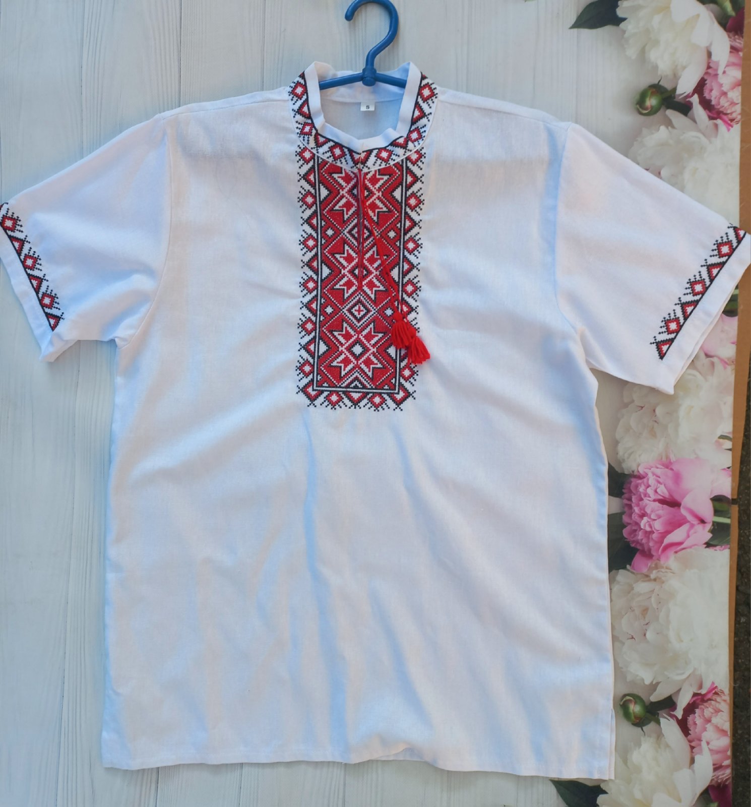 Вышиванка Кузя (S-3XL) 044 white (лето)