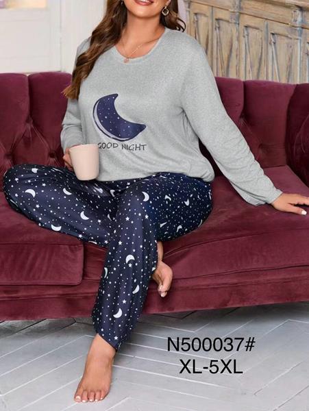 Пижама Brilliant (XL-5XL) B500037 grey (деми)