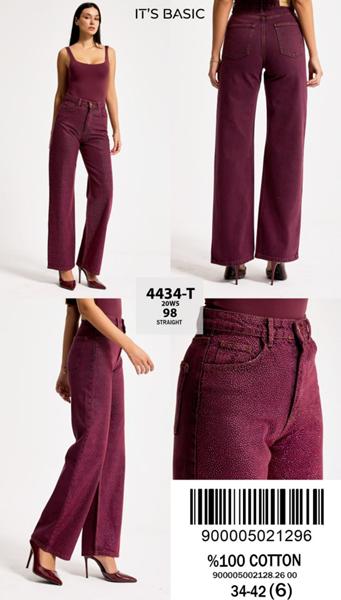Джинсы Jeans Style (34-42) 4434T-20W5-98 wine (деми)
