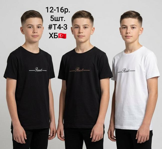 Футболка AMZ (12-16) T4-3 black-white (лето)