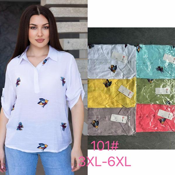 Блузка JJF (3XL-6XL) 101 red (лето)