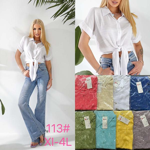 Блузка JJF (XL-4XL) 113 white (лето)