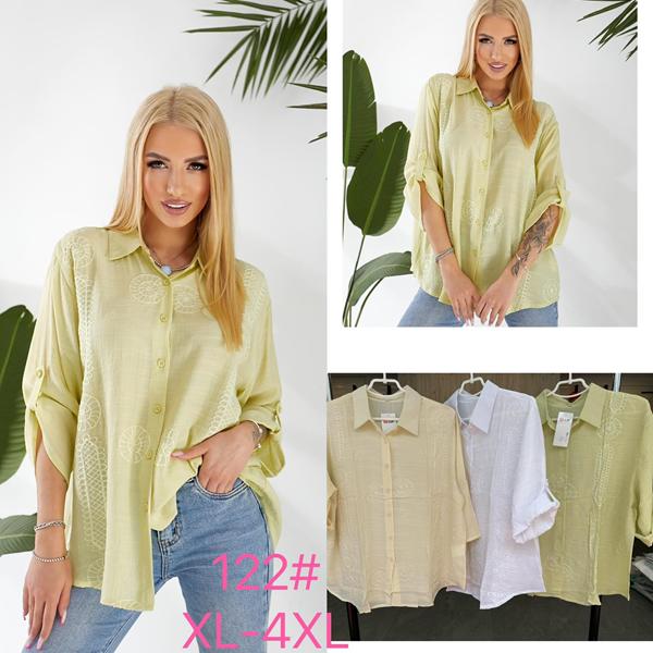 Рубашка JJF (XL-4XL) 122 beige (деми)