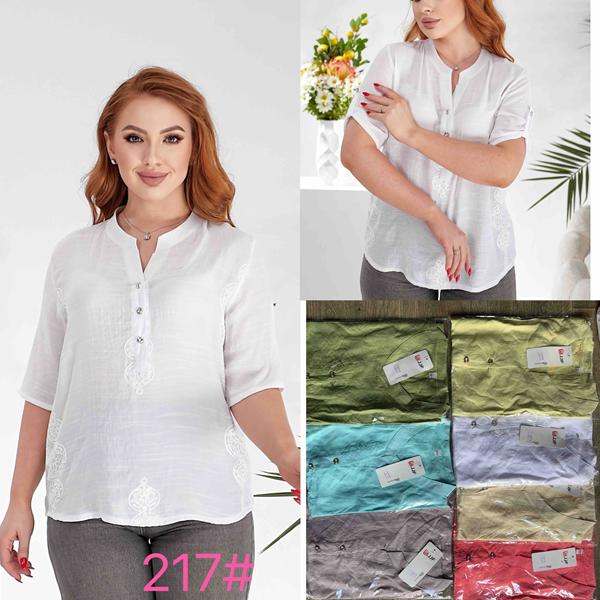 Блузка JJF (XL-4XL) 217 red (лето)