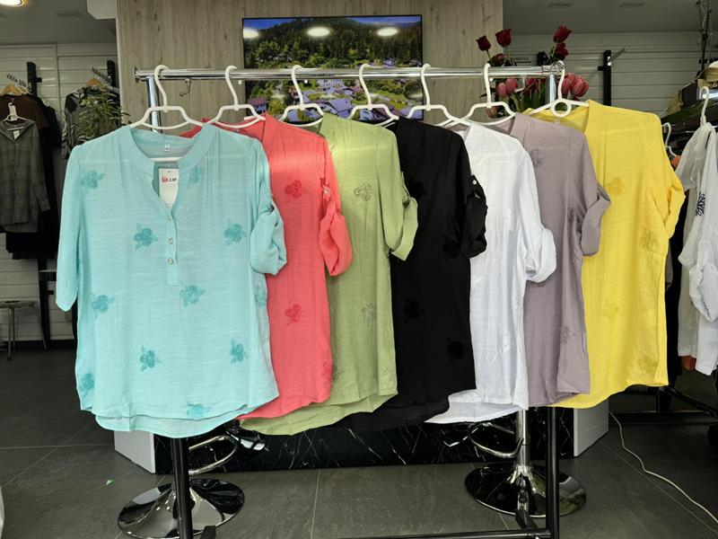 Блузка JJF (XL-4XL) 2210 yellow (лето)