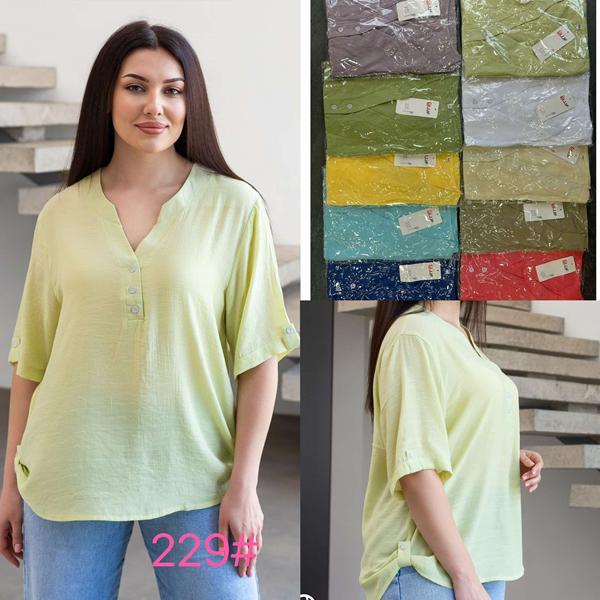 Блузка JJF (3XL-6XL) 229 l.blue (лето)