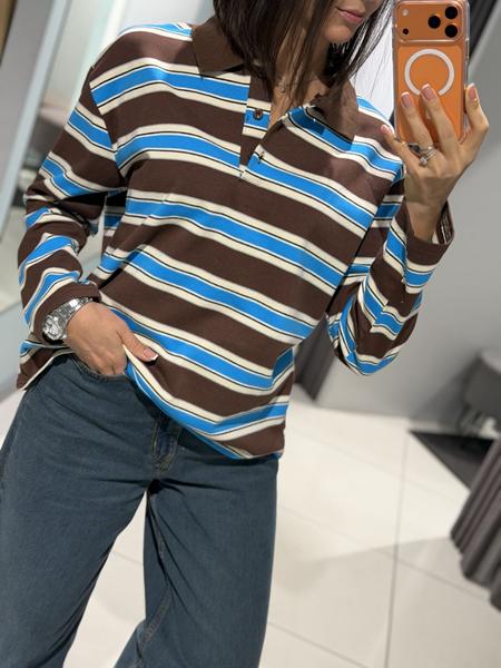 Свитер Comod (one size) 3556  brown-l.blue (деми)