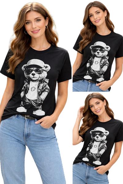 Футболка ALIA (M-3XL) AL68 black (лето)