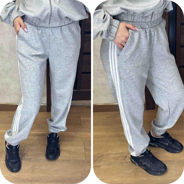 Штаны спорт Valentina (42-56) 210 grey (деми)