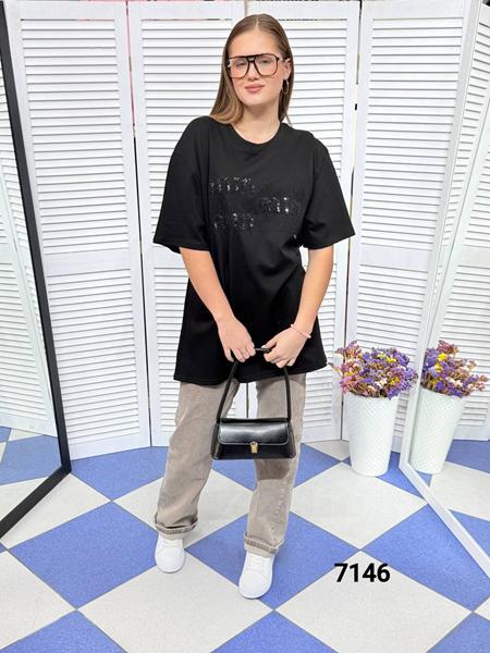 Футболка MMC clothes (one size) 7146 black (лето)