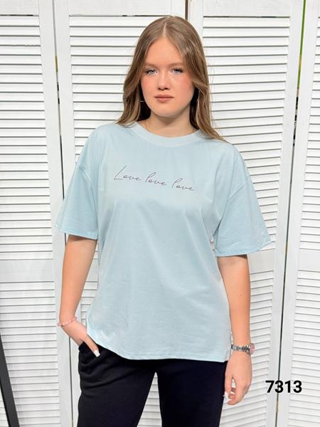 Футболка MMC clothes (46-52) 7313 l.blue (лето)