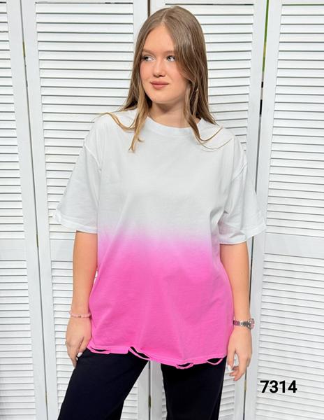 Футболка MMC clothes (46-52) 7314 white-pink (лето)