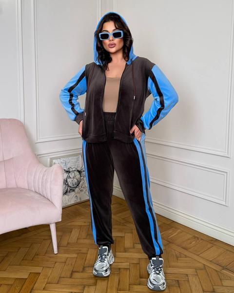 Костюм спорт Seven Zikina (50-64) 1363 brown-l.blue (деми)