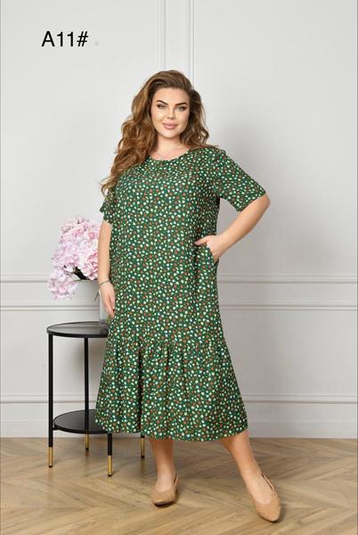 Платье Romeo life (56-60) A11 green (лето)