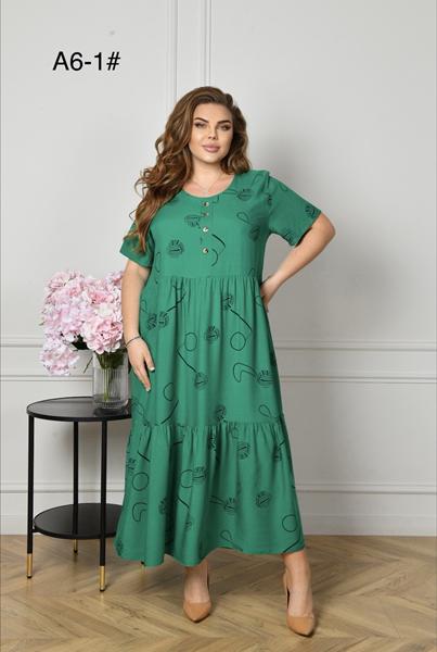 Платье Romeo life (56-60) A6-1 green (лето)