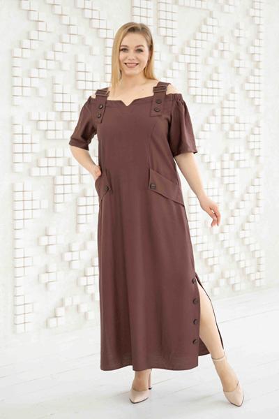 Платье Romeo life (48-56) RL1001 brown (лето)