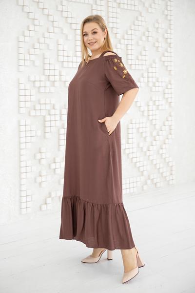 Платье Romeo life (50-58) RL1008 brown (лето)