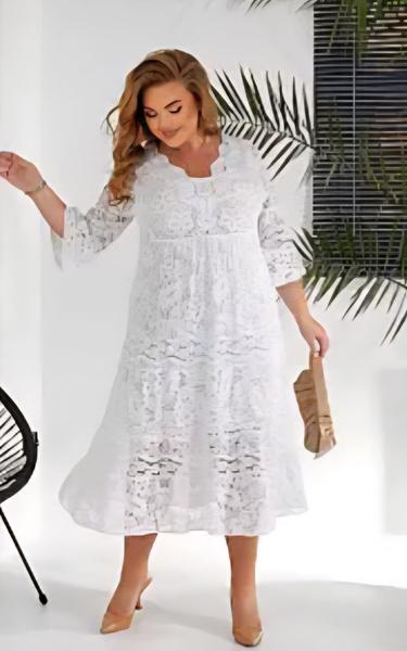 Платье Romeo life (54-62) RL1032 white (лето)