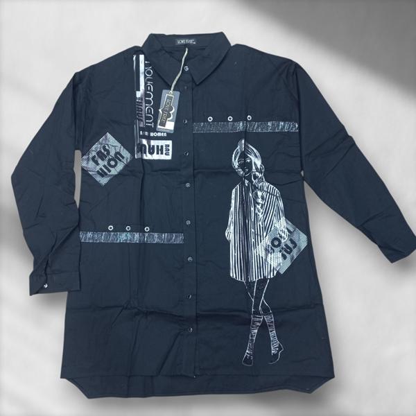 Рубашка Julia (44-48) JL1001 black (деми)