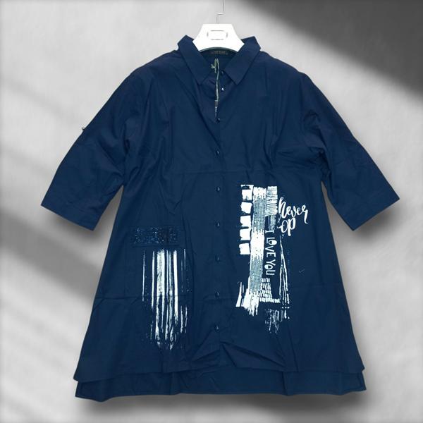 Рубашка Julia (50-54) JL1002 black (деми)