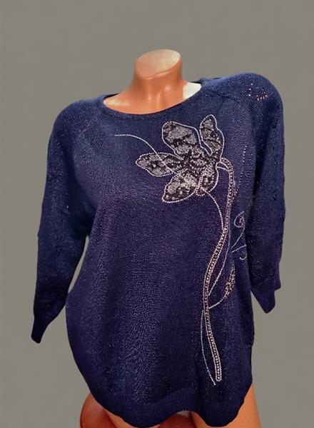 Свитер Julia (52-54) JL1027 navy (деми)