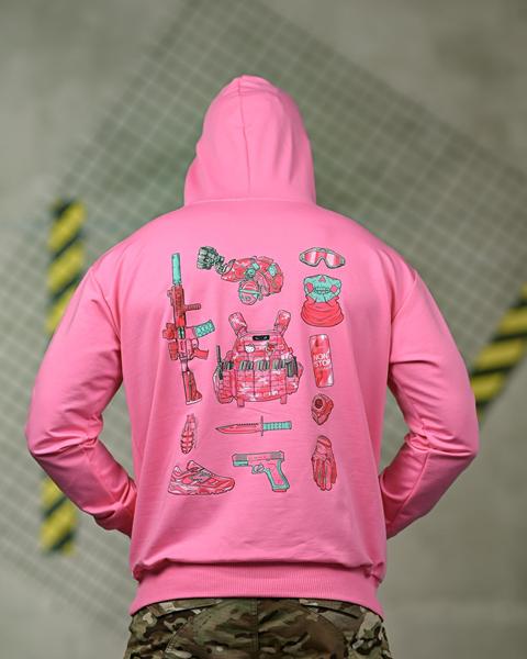 Худи Madoka (M-3XL) 1405 pink (деми)