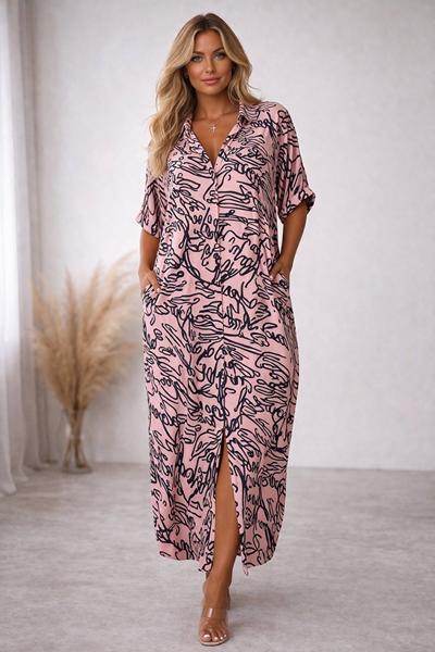 Платье Style Nadezhda (XL-3XL) 442-1 pink (лето)