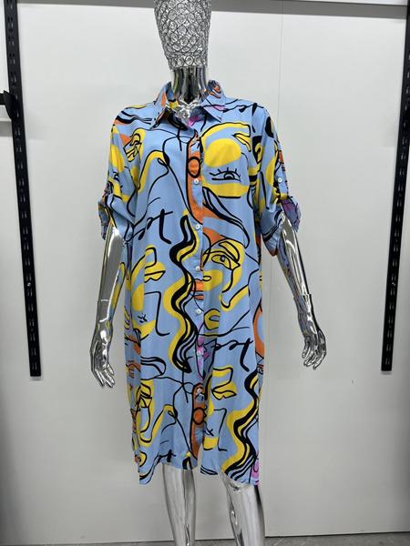 Рубашка Style Nadezhda (3XL-7XL) 7650 l.blue (лето)