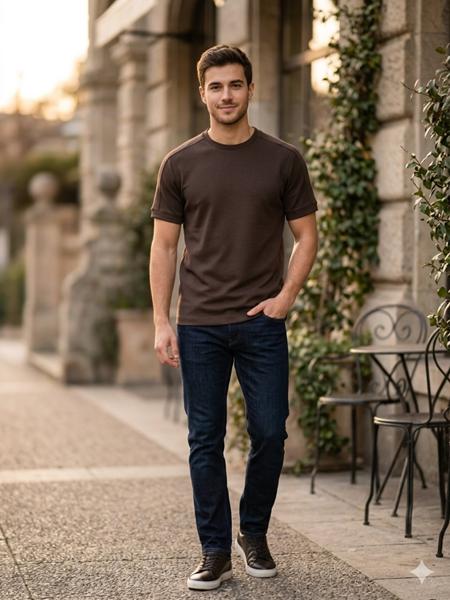 Футболка Moranny (S-2XL) MR1020 brown (лето)