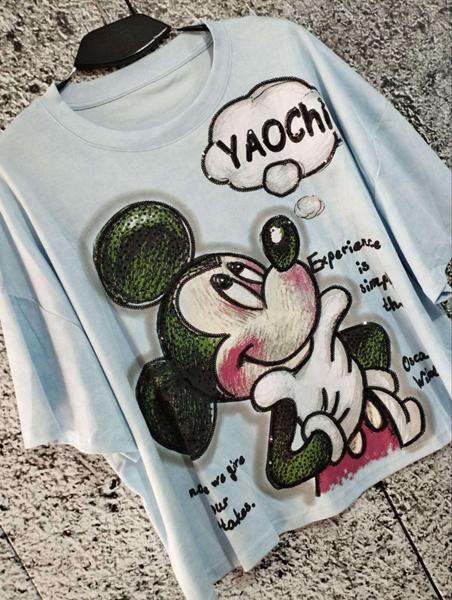 Футболка Lora (one size) LR1282 l.blue (лето)