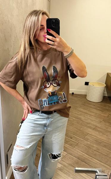 Футболка Lora (one size) LR1303 brown (лето)