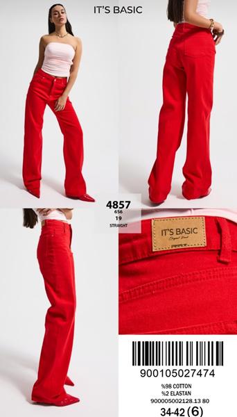 Джинсы Jeans Style (34-42) 4857-4S6-19 red (деми)