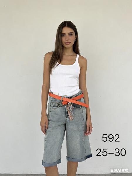 Шорты NewJeans (25-30) 592 l.blue (лето)