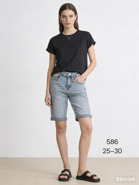 Шорты NewJeans (25-30) 586 l.blue (лето)