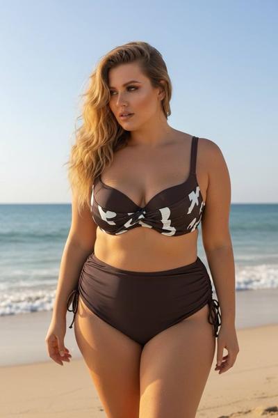 Купальник DFK (48-56) 26005 brown (лето)