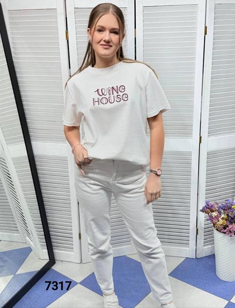 Футболка MMC clothes (one size) 7317 white-red (лето)