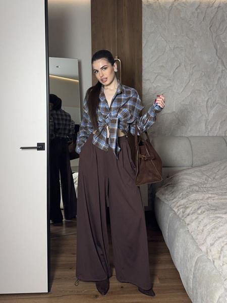 Штаны Arina (42-48) 1713 d.brown (деми)