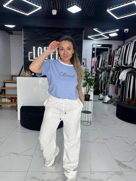 Штаны спорт Style Nadezhda (S-L) 1689 white (деми)