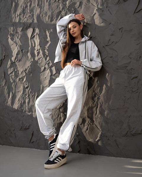 Костюм спорт AZNA (XS-L) Д128 l.grey (деми)