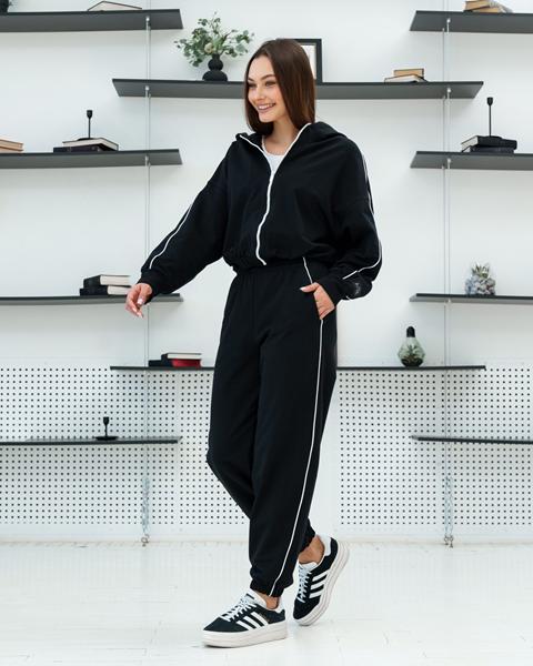 Костюм спорт AZNA (XS-L) ТРІЙКА6 black (деми)