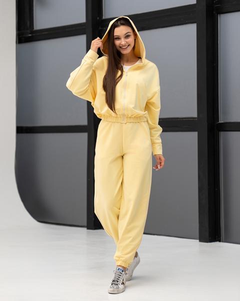 Костюм спорт AZNA (XS-L) ТРІЙКА6 yellow (деми)